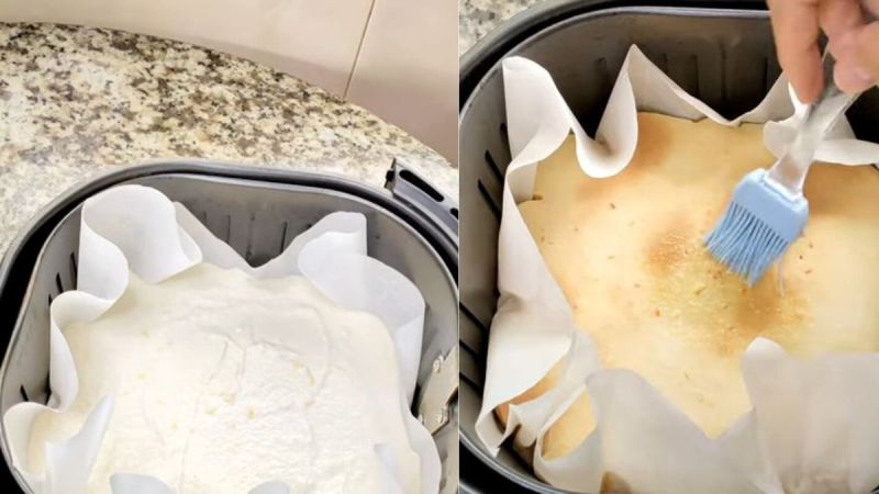 Nướng bánh khoai mì bằng nồi chiên không dầu