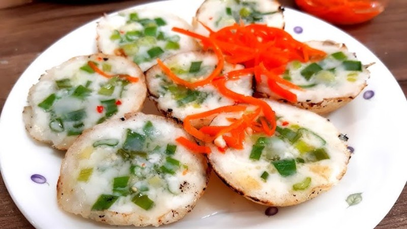 Thành phẩm món bánh khọt chay bột gạo