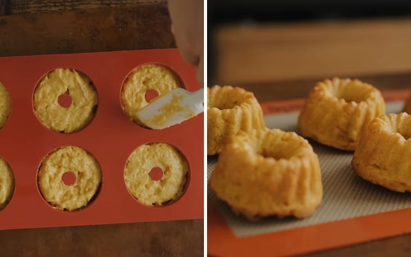 Công đoạn tạo hình và nướng bánh Lamington