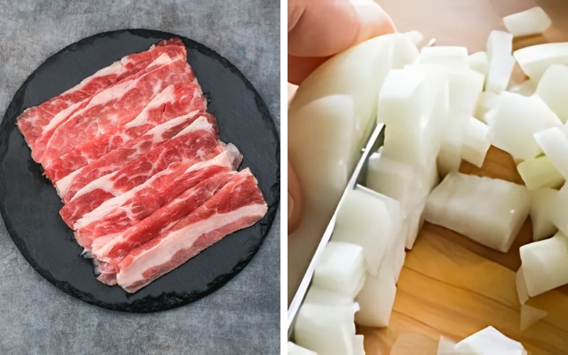 Sơ chế nguyên liệu làm bánh mì thịt bò xào
