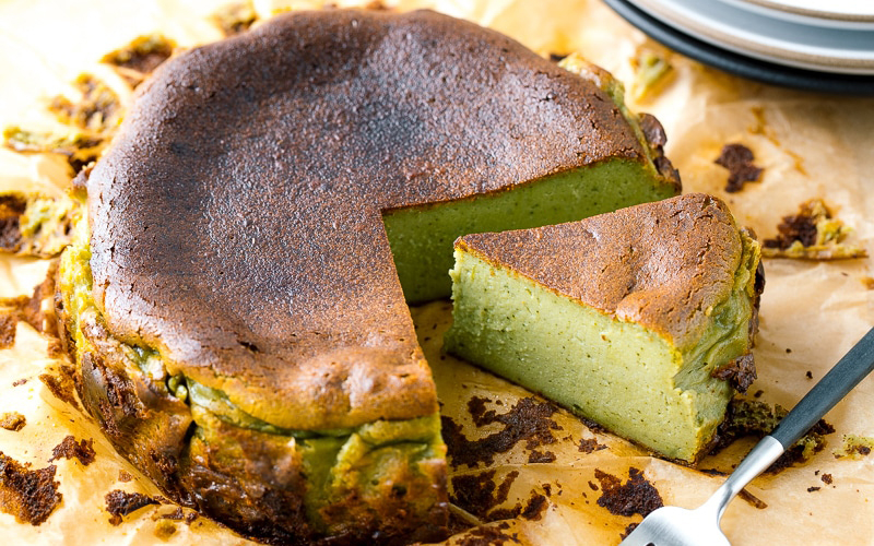 Thành phẩm bánh phô mai nướng trà xanh