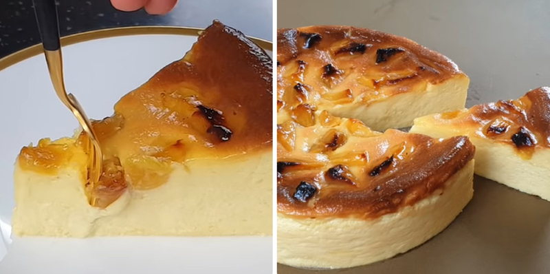 Thành phẩm món bánh phô mai nướng dứa