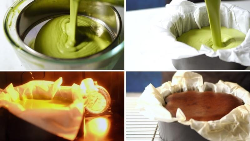 Công đoạn đổ hỗn hợp vào khuôn và nướng bánh