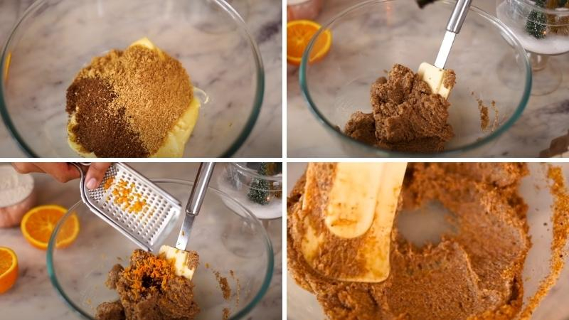 Trộn hỗn hợp bơ và đường, gia vị