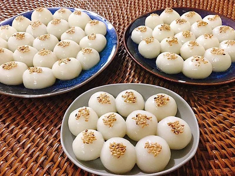 Thành phẩm bánh trôi cho Tết Hàn thực