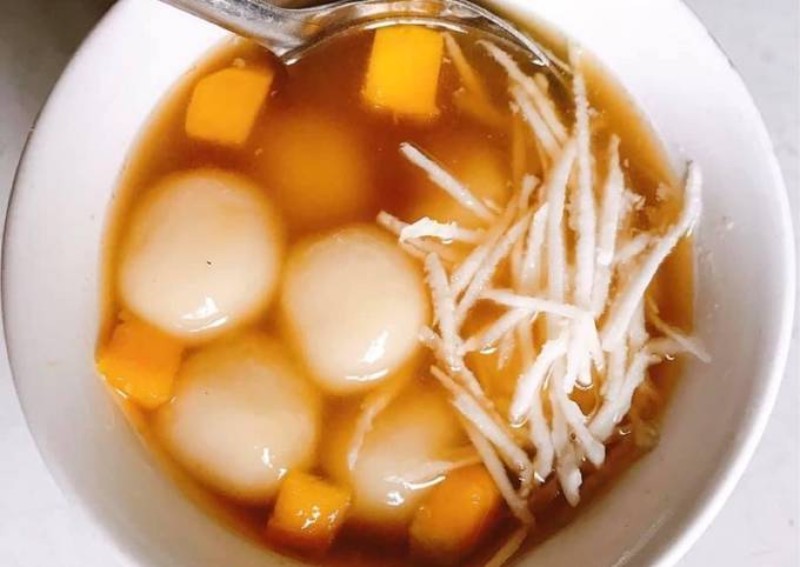 Thành phẩm món bánh trôi chay nhân xoài