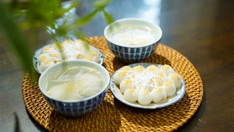 Thành phẩm món bánh trôi chay nhân đậu xanh