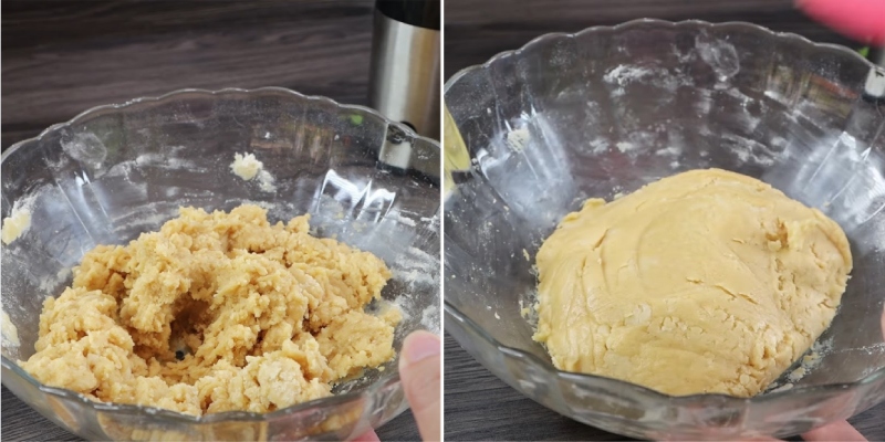 Quá trình trộn bột làm vỏ bánh Trung thu