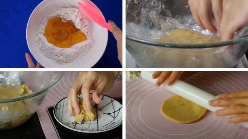 Trộn bột và ủ bột để làm vỏ bánh Trung thu mềm mịn, dễ tạo hình