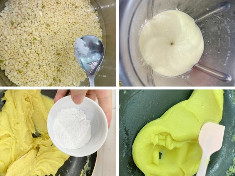 Các bước sơ chế và sên nhân đậu xanh làm bánh Trung thu tại nhà