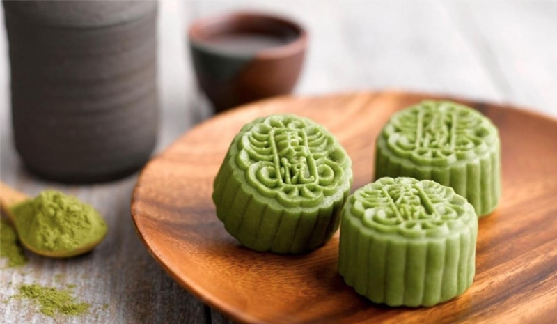 Bánh Trung thu trà xanh thơm vị matcha