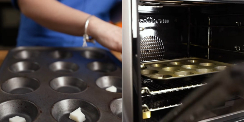 Chuẩn bị khuôn nướng và làm nóng lò