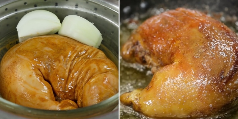 Hấp chín bao tử rồi chiên vàng giòn bên ngoài