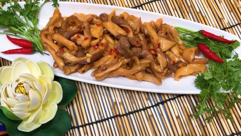 Món bao tử heo rim nước mắm dậy mùi tỏi ớt