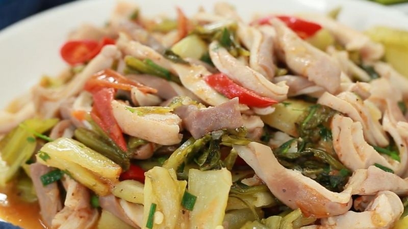 Món bao tử xào cải chua