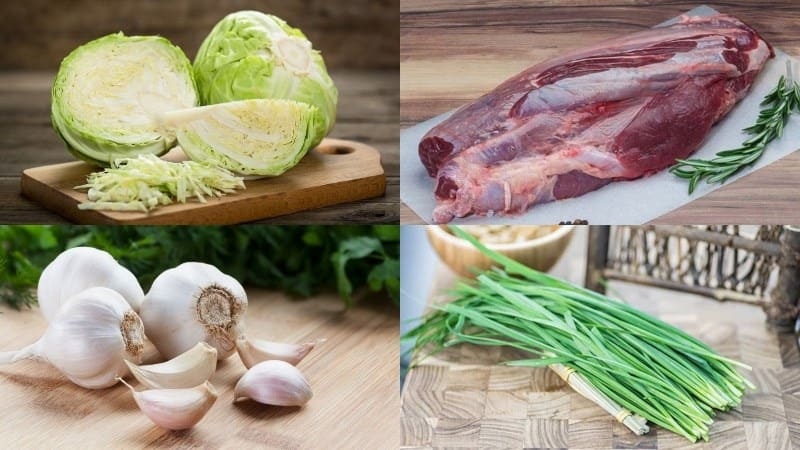 Nguyên liệu làm bắp cải xào thịt bò