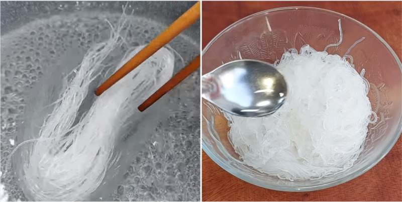 Tiến hành sơ chế miến