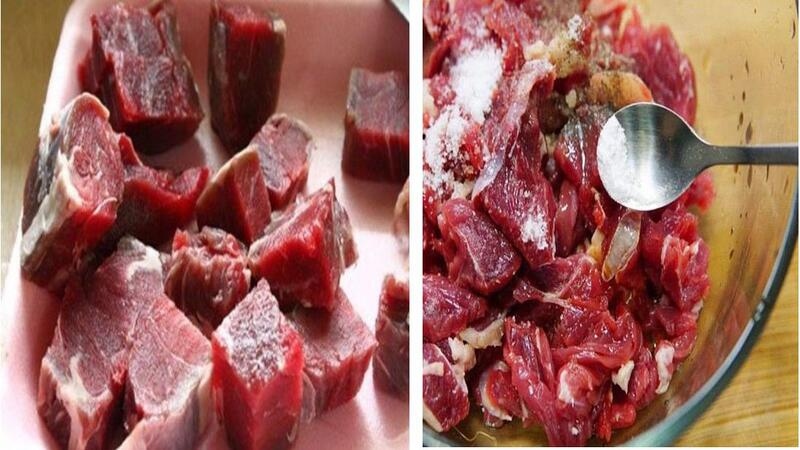 ướp thịt bò trước khi chế biến