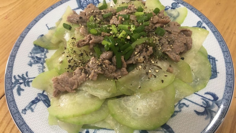 bí đao xào thịt bò thơm ngon, thanh đạm