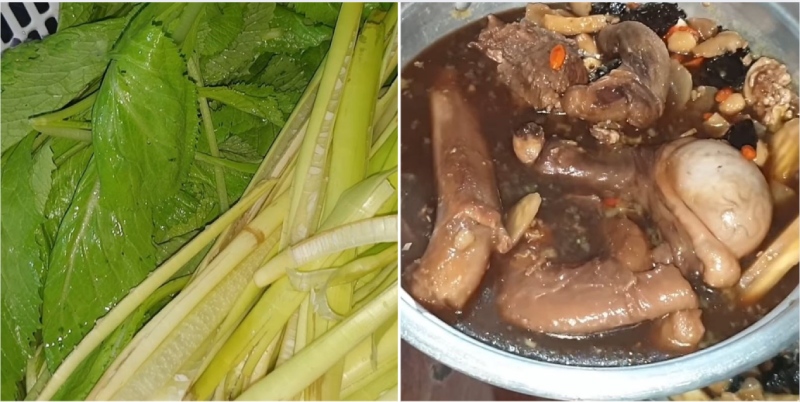 bím bò hầm thuốc bắc ăn kèm rau cải xanh rất hợp