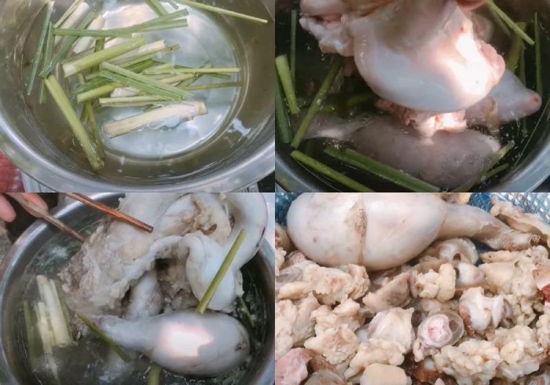 luộc bím bò để loại bỏ mùi hôi