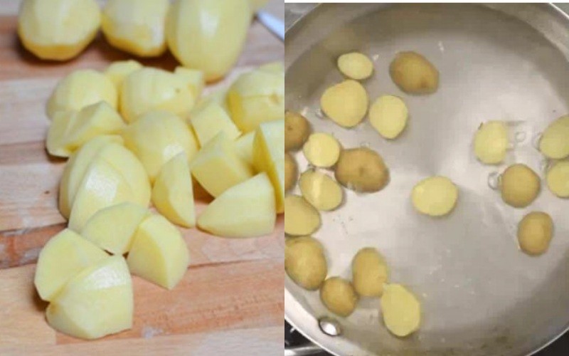 Sơ chế nguyên liệu làm bò bít tết với khoai tây