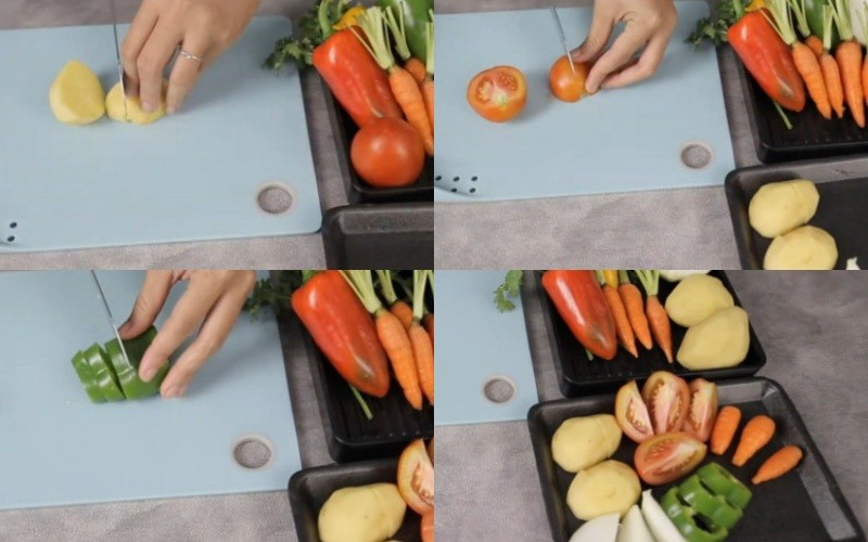 Công đoạn sơ chế rau củ