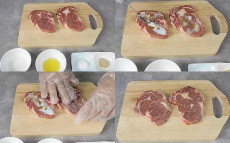 Sơ chế nguyên liệu làm bò bít tết với rau củ