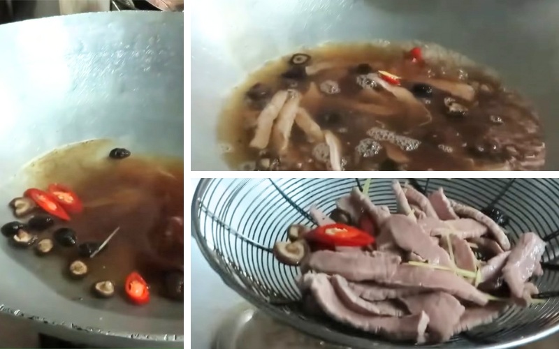 Trụng sơ thịt bò cho thịt chín tái