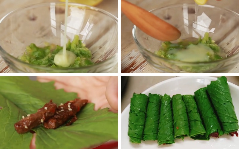 Pha nước chấm thịt bò và cuốn bò