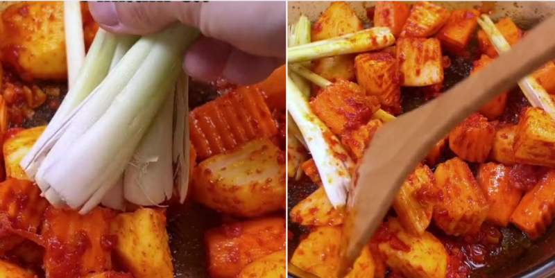 Tiến hành công đoạn xào sơ các nguyên liệu