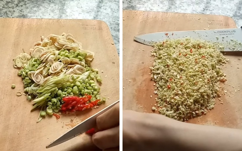 Băm nhỏ sả ớt