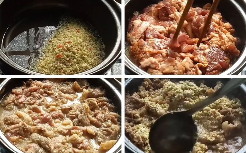 Kho thịt bò với sả ớt