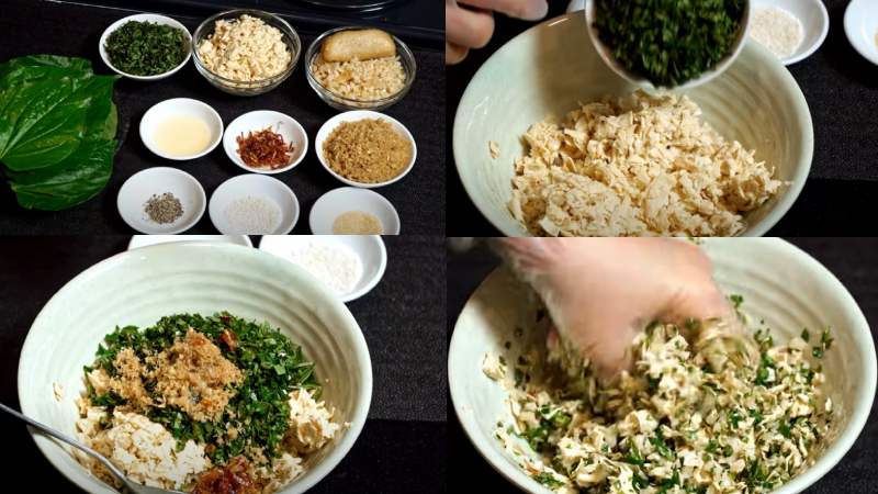 Sơ chế nguyên liệu làm bò lá lốt chay từ mì căn
