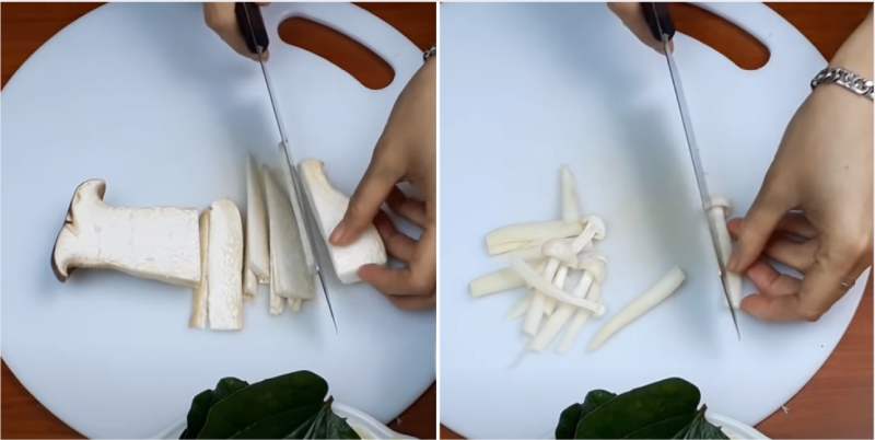 Tiến hành sơ chế nấm