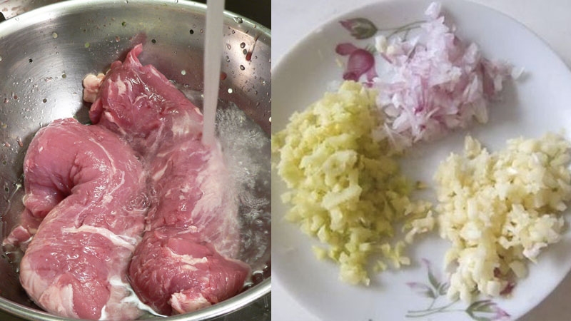 rửa sạch và sơ chế các nguyên liệu