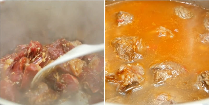 hầm thịt bò khoảng 40 phút cho bò mềm