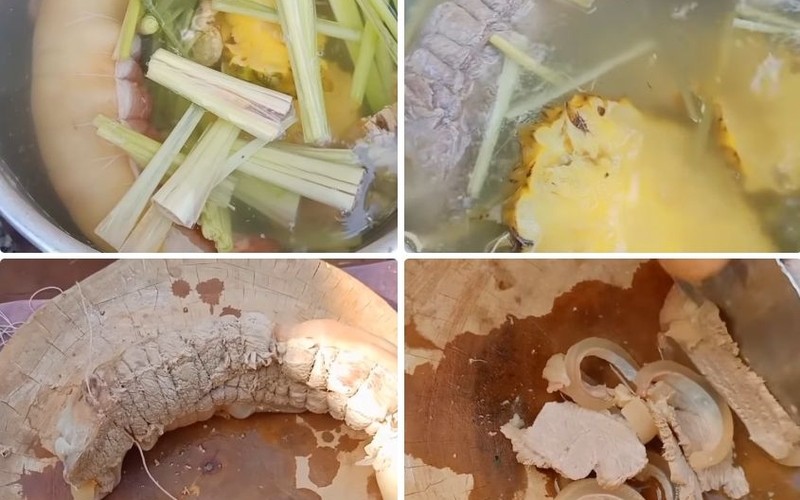 Luộc bò và thái bò