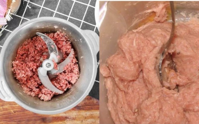 Tiến hành xay và ướp thịt bò