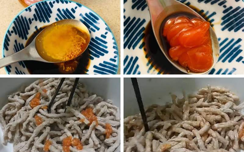 Làm sốt và ướp bóng cá