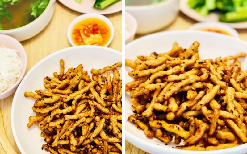 Bóng cá chay chiên giòn tương ớt thơm ngon