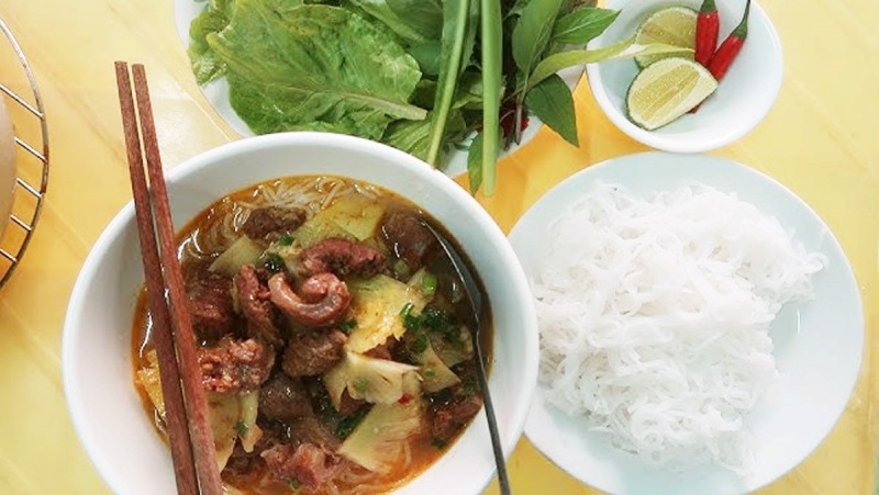 Thành phẩm món bún gân bò truyền thống
