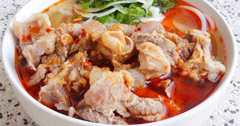 Thành phẩm món bún gân bắp bò