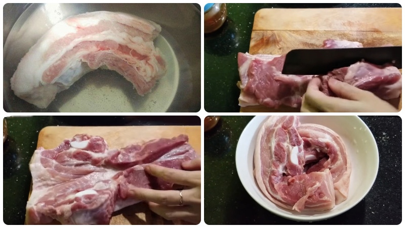 sơ chế sạch thịt heo
