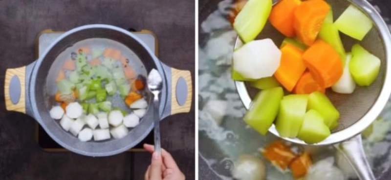 Ninh nước dùng bằng các loại củ quả