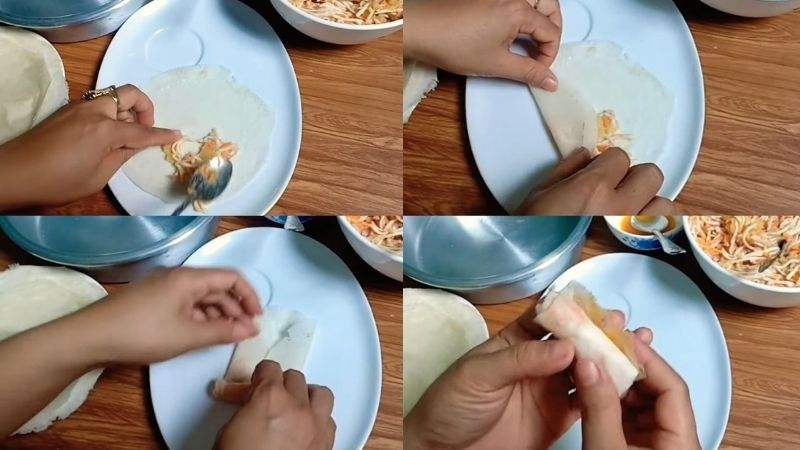 Tiến hành làm chả giò chay