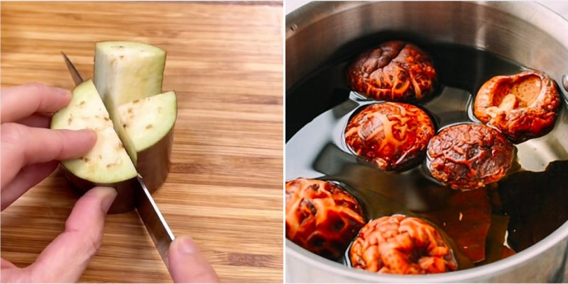 Sơ chế nguyên liệu làm cà tím kho tộ