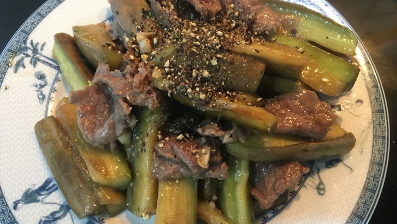 Thành phẩm món cà tím xào thịt bò thơm ngon
