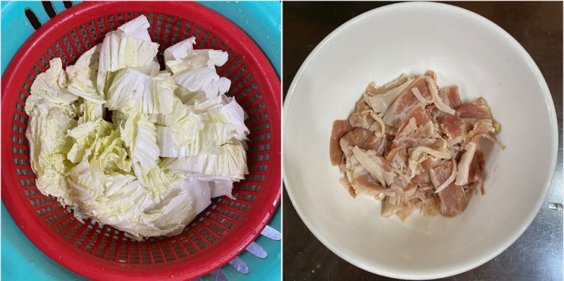 Sơ chế nguyên liệu làm cải thảo xào thịt bò