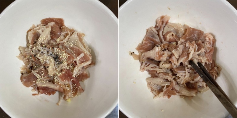 Tiến hành ướp thịt bò